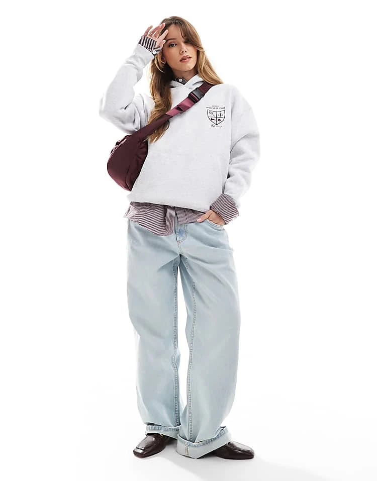 Cotton:On Cotton On Plush Graphic Hoodie In Grey Co-ord For Women - Image 2