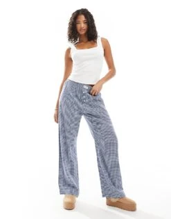 Cotton:On Cotton On Flannel Boyfriend Boxer Pant In Navy Check For Women