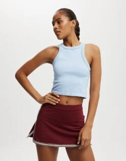 Cotton:On Seamless Ringer Tank In Blue For Women