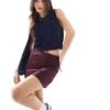 Cotton:On Bella Mini Skirt In Burgundy For Women