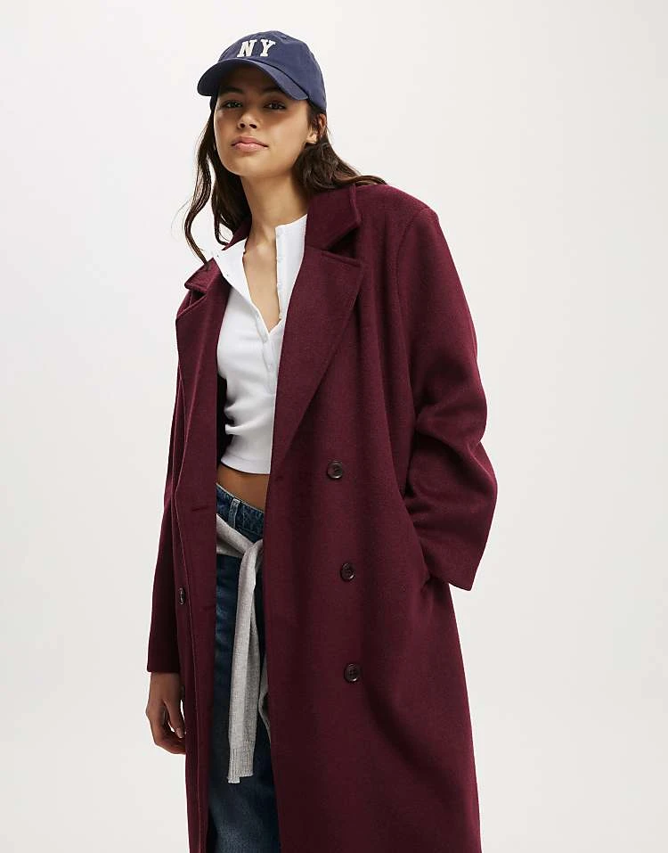 Cotton:On Harrison Coat In Burgundy For Women - Image 2