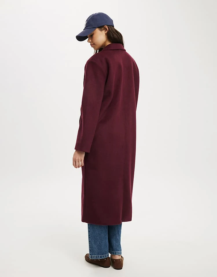 Cotton:On Harrison Coat In Burgundy For Women - Image 3