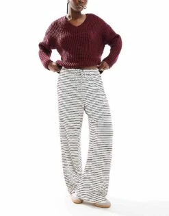 Cotton:On Cotton On Blair Wide Leg Pant In Cherry Stripe For Women