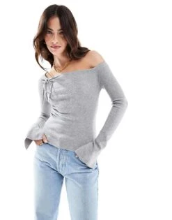 Cotton:On Cotton On Everfine Asymmetric Long Sleeve Pullover Knit In Grey Marle For Women