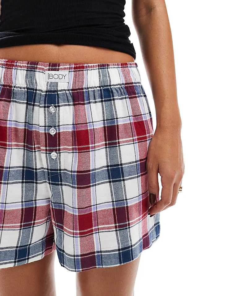 Cotton:On Cotton On Sleep Check Boxer Short In Red And Navy For Women - Image 4