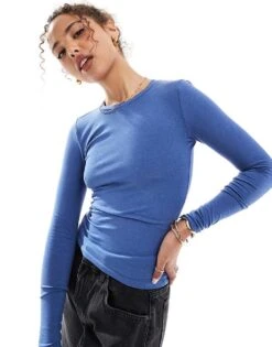 Cotton:On All Day Crew Long Sleeve In Blue For Women