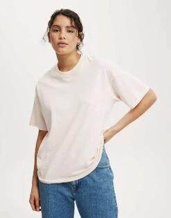 Cotton:On The Boxy Oversized Tee In Pink For Women