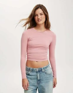 Cotton:On All Day Crew Long Sleeve In Pink For Women