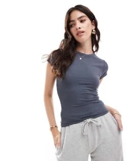 Cotton:On All Day Crew Tee In Blue For Women