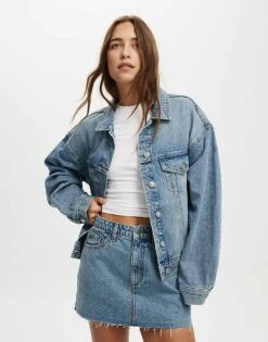 Cotton:On Original Denim Jacket In Mid Blue For Women