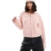 Cotton:On Luxe Cropped Knit Bomber In Pink For Women