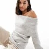 Cotton:On Luxe Off Shoulder Pullover In Grey For Women