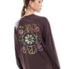 Cotton:On Cotton On Long Sleeve Snake Graphic T-shirt In Dark Oak For Women