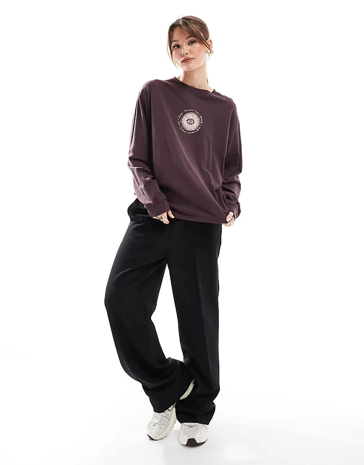 Cotton:On Cotton On Long Sleeve Snake Graphic T-shirt In Dark Oak For Women - Image 2