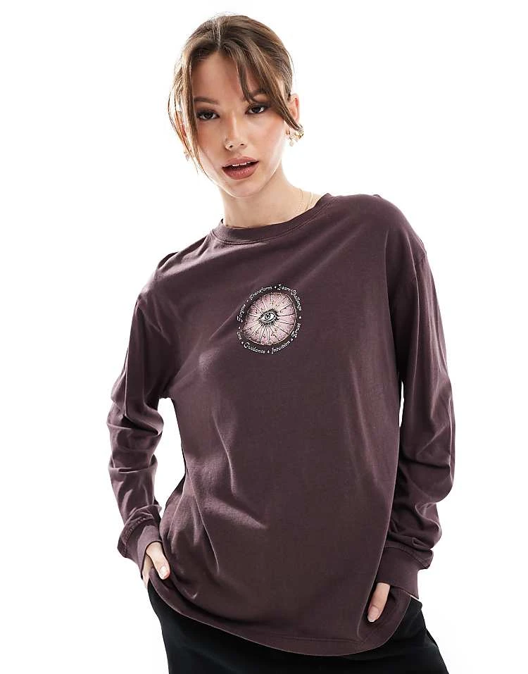 Cotton:On Cotton On Long Sleeve Snake Graphic T-shirt In Dark Oak For Women - Image 4