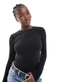 Cotton:On Cotton On Long Sleeve Crew Top In Black For Women