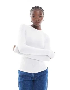 Cotton:On Cotton On Long Sleeve Crew Top In White For Women