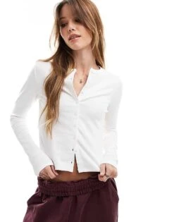 Cotton:On Cotton On Long Sleeve Cardigan In Vintage White For Women