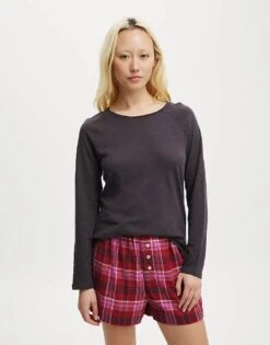 Cotton:On Raglan Long Sleeve Top In Black For Women