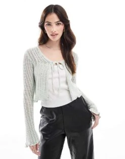 Cotton:On Cotton On Open Knit Cardigan In Mint For Women Gelato Mint