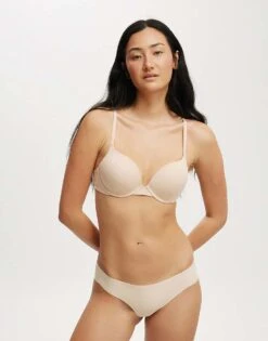 Cotton:On Ultimate Comfort Push Up2 T-shirt Bra In Beige For Women