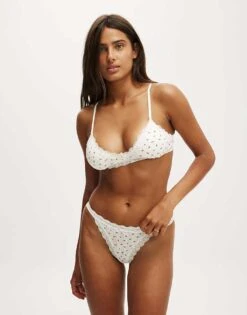 Cotton:On Cotton Lace Triangle Padded Bralette In Multi For Women