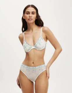 Cotton:On Trixie Bow Underwire Bra In White For Women