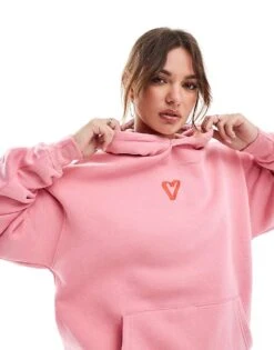 Cotton:On Classic Fleece Graphic Hoodie In Pink For Women