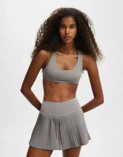 Cotton:On Ultra Soft Plunge Strappy Crop In Grey For Women