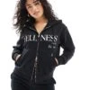 Cotton:On Plush Graphic Zip Through In Black For Women