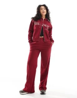 Cotton:On Lightweight Fleece Straight Leg Sweatpant In Red For Women