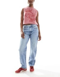 Cotton:On Original Straight Jean In Mid Blue For Women