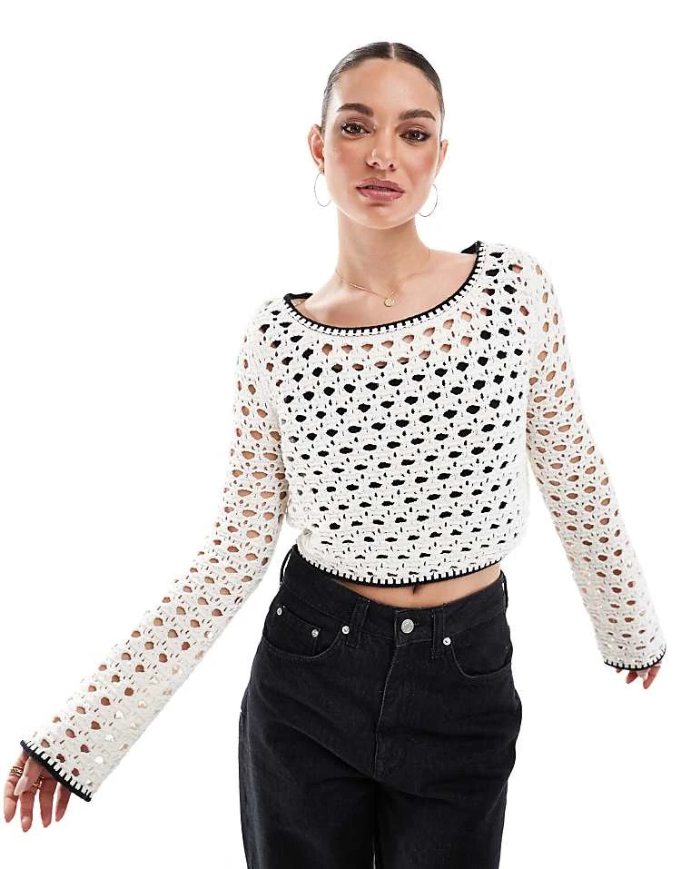 Cotton:On Zendaya Wide Neck Sweater In White For Women - Image 2