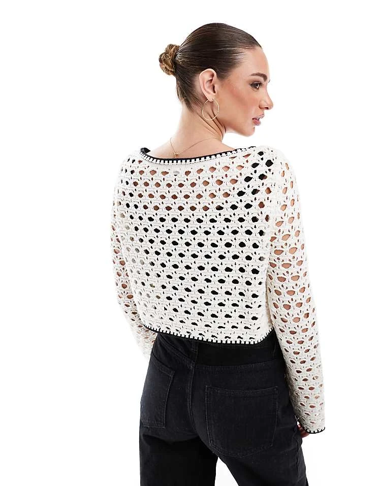 Cotton:On Zendaya Wide Neck Sweater In White For Women - Image 4