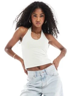 Cotton:On All Day V Neck Halter In Green For Women