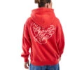 Cotton:On Classic Fleece Graphic Hoodie In Red For Women