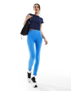 Cotton:On Ultra Soft Side Pocket Full Length Tight In Blue For Women