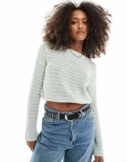 Cotton:On Frontier Pullover Sweater In Green For Women