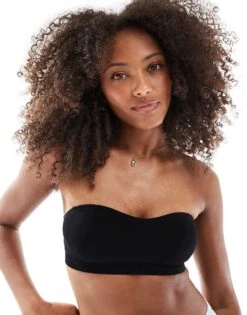 Cotton:On Cotton On Seamless Sweetheart Padded Bandeau In Black For Women