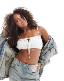 Cotton:On Emily Micro Top In White For Women