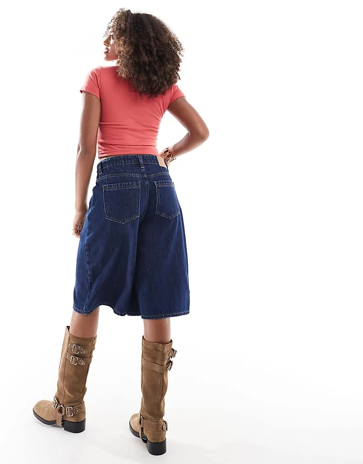 Cotton:On Lyocell Wide Denim Jort In Blue For Women - Image 5