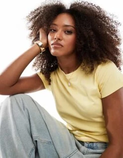 Cotton:On 90s Baby Tee In Yellow For Women