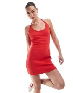 Cotton:On Halter Scoop Mini Dress In Red For Women