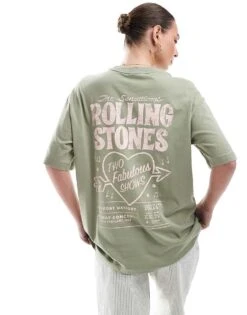 Cotton:On The Lcn Music Boxy Graphic Tee In Green For Women