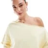 Cotton:On Classic Fleece Off The Shoulder Sweatshirt In Yellow For Women
