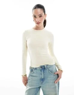 Cotton:On All Day Crew Long Sleeve In Yellow For Women