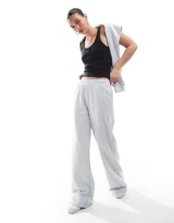 Cotton:On Classic Fleece Wide Leg Sweatpant In Grey For Women