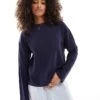 Cotton:On Pointelle Long Sleeve Top In Navy Vision For Women