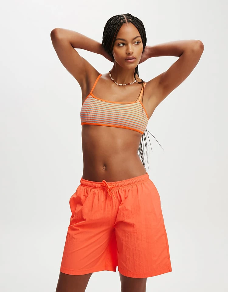 Cotton:On Beach Board Short In Orange For Women