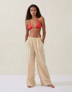 Cotton:On Relaxed Pocket Beach Pant In Beige For Women